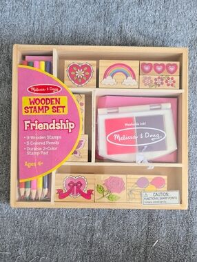 NEW Melissa & Doug Friendship Wooden Stamp Set arts-and-crafts kit age 4-8